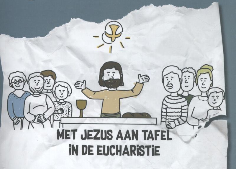 Omslag van boek: Met Jezus aan tafel in de eucharistie